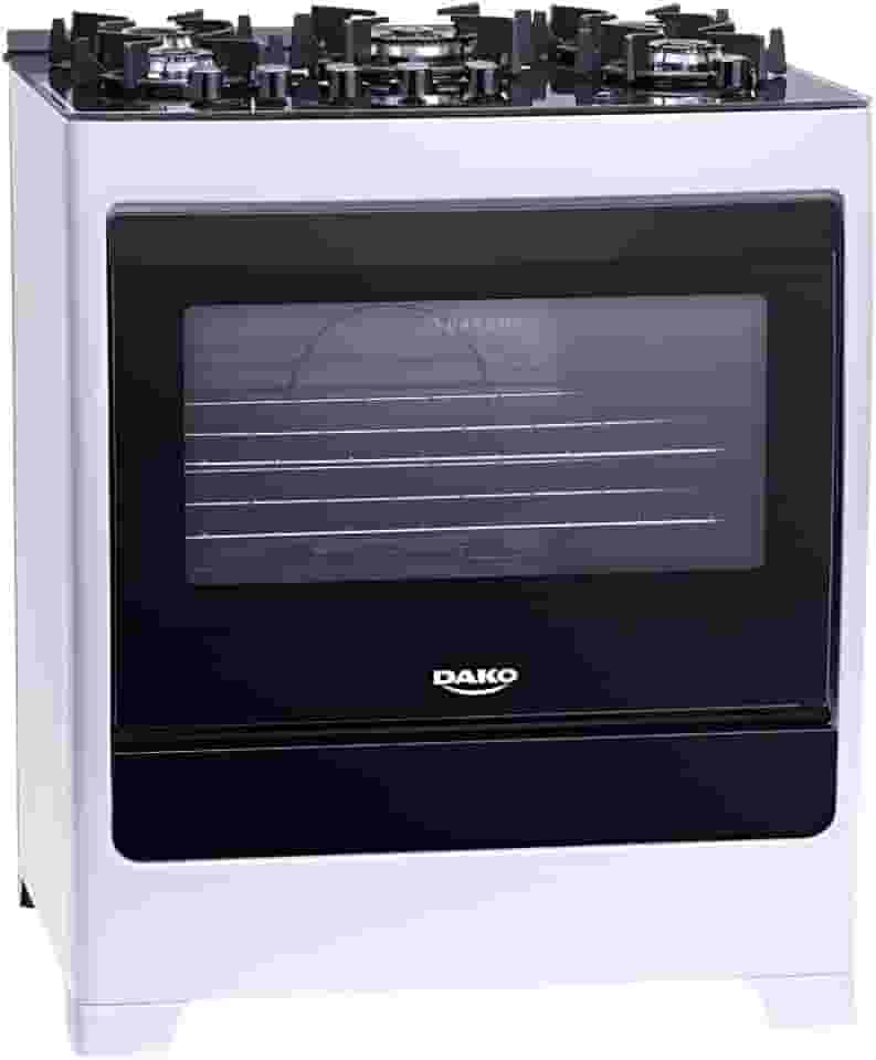 Fogão 5 bocas Dako Supreme Glass Branco com mesa de vidro e Acendimento automático - Bivolt