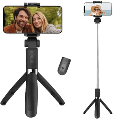 Bastão Tripé Pau de Selfie 3 em 1 com Controle Remoto Bluetooth – Suporte para Celular iPhone Android – Retrátil, Rotação 360°, Estável para Vídeos, Lives, Viagens e Fotos Profissionais
