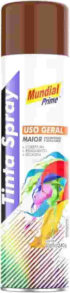 Tinta Spray Uso Geral 400ml, MUNDIAL PRIME, Marrom, AE01000073