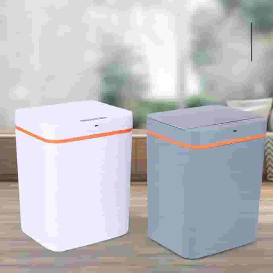 Lixeira Automática com Sensor Inteligente 15L, Sem Toque, Recarregável via USB, Abertura Rápida e Silenciosa, Ideal para Sala, Cozinha, Banheiro e Escritório (Branca) - MJ BRANDS