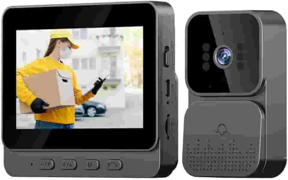 Campainha Inteligente Sem Fio com Vídeo Porteiro, Intercom de Áudio e Visão Noturna, Tela IPS 4.3', Ângulo de 120°, Vídeo Porteiro Bidirecional Residencial Interno E Externo (M10)