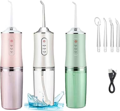 Irrigador Oral Limpeza Profunda Jato De àgua Supersônico 3 Modos Diferentes Tanque de 230ML Eletrico Dentes e Gengiva Aparelho Ortodôntico Enxaguador Bucal Eletrico - Premium