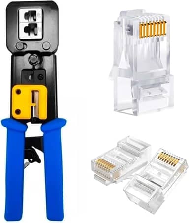 Alicate de Crimpar EZ Crimp Cabo de Rede + 100 Conectores RJ45