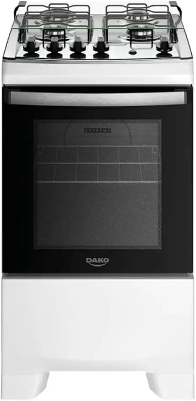 Fogão 4 Bocas Dako Supreme Branco Com Mesa De Inox Bivolt