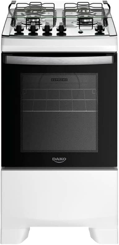 Fogão 4 Bocas Dako Supreme Branco Com Mesa De Inox Bivolt