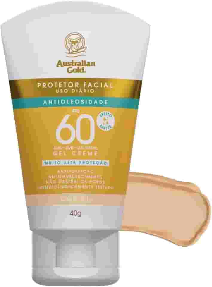 AUSTRALIAN GOLD PROTETOR SOLAR FACIAL COM COR GEL CREME COR 01 FPS 60 40G