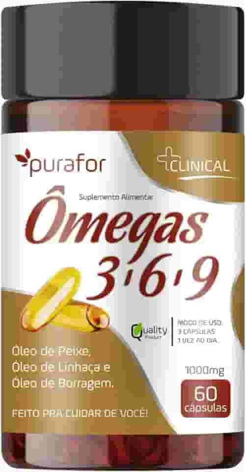 Ômega 3 6 9 Concentrado - Suplemento Alimentar com 60 Cápsulas - 1000 Mg | Óleo de Peixe, Linhaça e Borragem | Fonte de Ácidos Graxos Essenciais | Feito pra Cuidar de Você