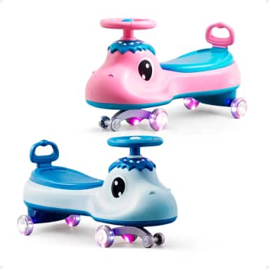 Carrinho Rolimã Super Car Dino Azul Infantil Com Led e Som Suporta 100kg Gira 360º Menino Andador Infantil Passeio