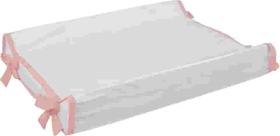 Trocador Americano Bebe Comoda Fralda Com Abas Impermeavel Anatomico Com Capa Plástica Microfibra Macia Branco Com Rose Gold (65cm x 45cm)
