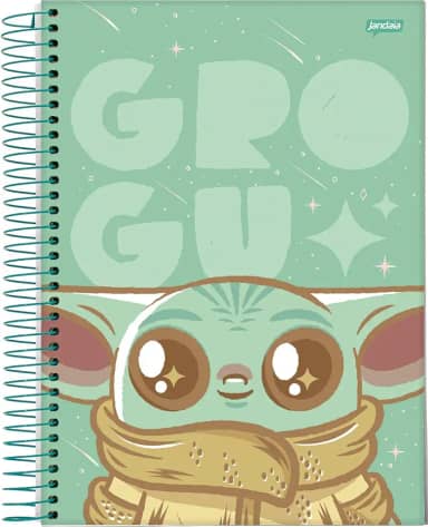 Caderno Espiral Univ CD 10 Matérias 160 Fls Grogu Fundo Verde FSC - Jandaia