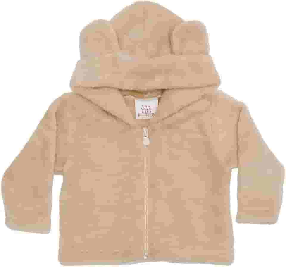 Jaqueta Fleece Casaco Infantil Peluciado Quentinho Inverno Bebê com Orelinhas Ursinho