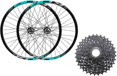 Kit Bicicleta Par Roda Aro 29 KOG Cassete Freio Disco com Catraca Pinhão Cassete 8v