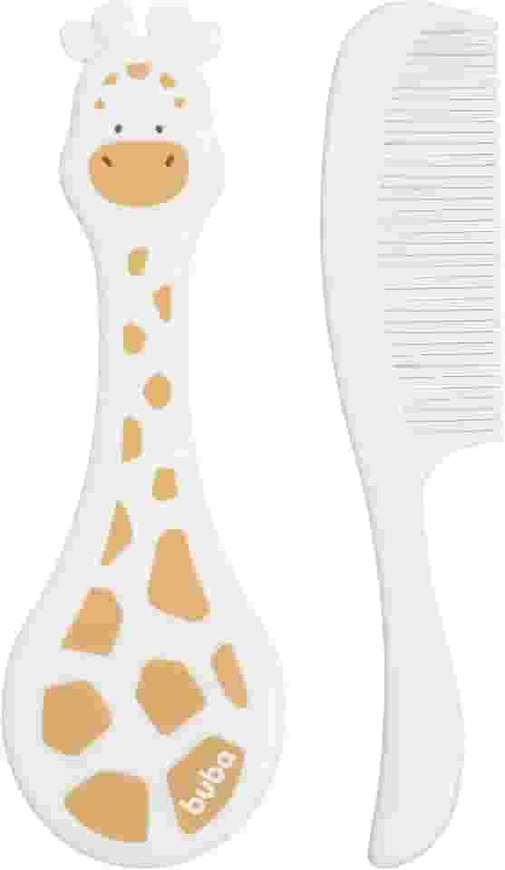 BUBA Kit Escova E Pente Girafinha, Modelo: 14987, Cor: Branco