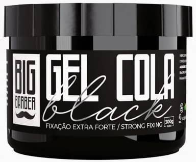 Gel Cola Black Big Barber 300g Pigmentado Fixação Extra Forte