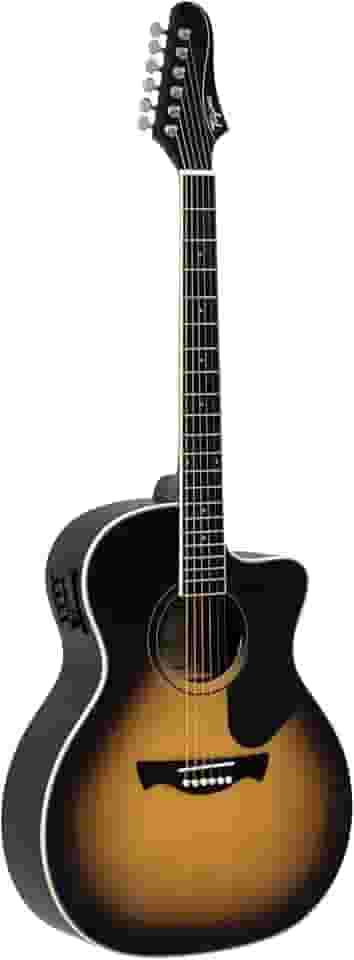 VIOLÃO GRAND AUDITORIUM CUTAWAY EQ AÇO T/SPRUCE B/S AGATHIS LATIN AMERICA RIO NEGRO VSB TAGIMA