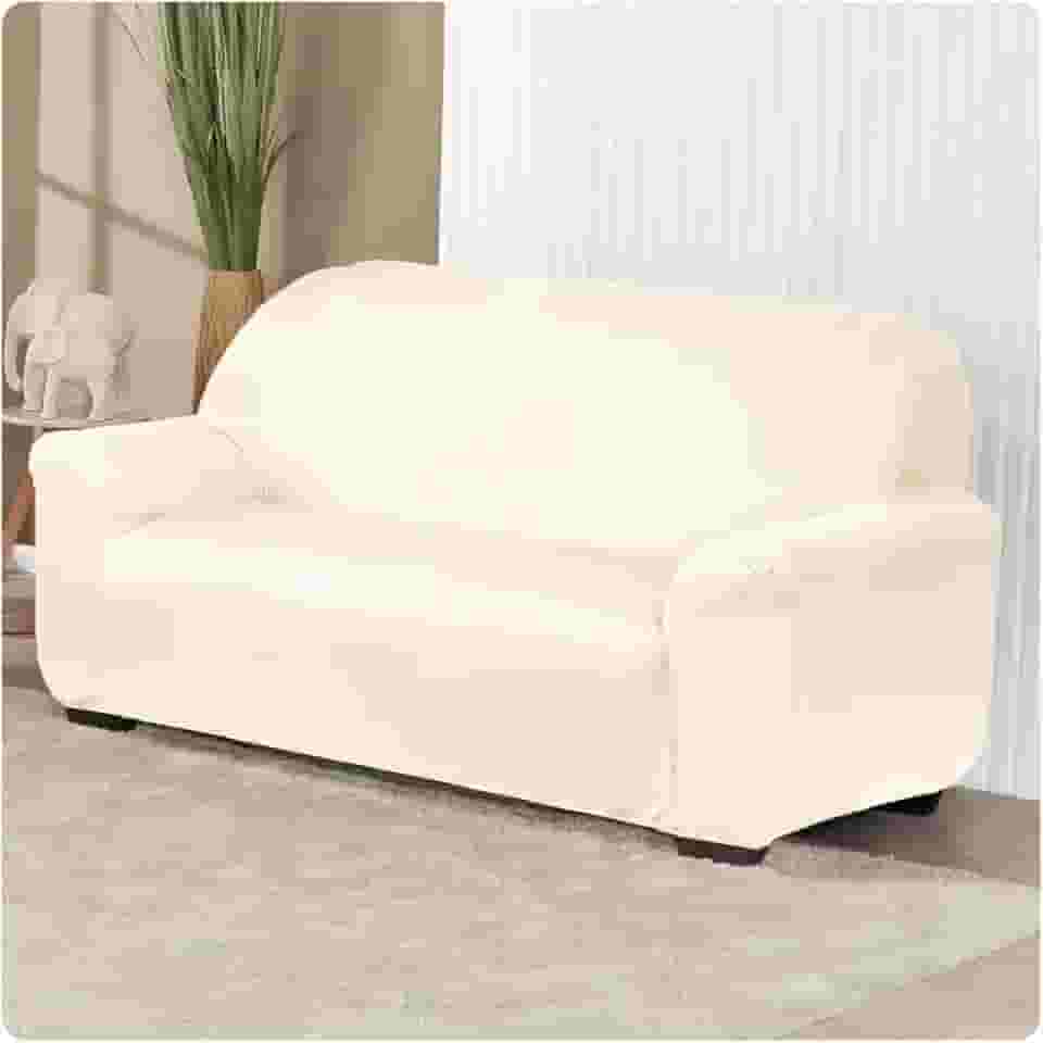 Capa de Sofá 3 Lugares com Elástico Agarradinha em Tecido Malha Gel Cores Diversas (Palha)