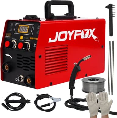 JOYFOX Máquina de Solda MIG-150D 220V, 3 em 1 (MIG/MMA/TIG), Tecnologia IGBT, Soldagem Rápida e Digital, Para Aço Carbono e Inox