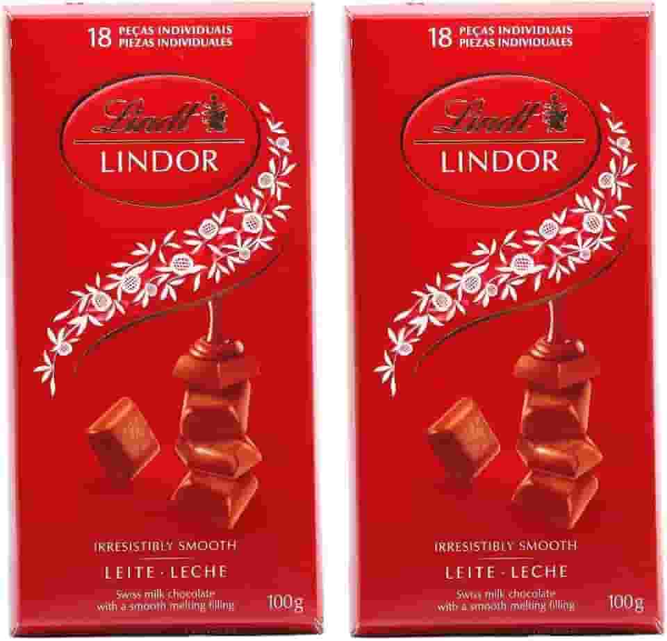 Chocolate Suíço ao Leite, Lindt Lindor, 2 Tabletes de 100g