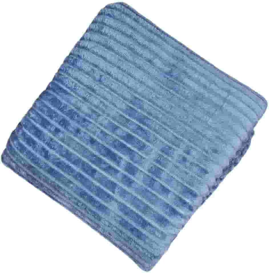 Cobertor Manta Canelada Soft Antialérgico 200m x 180m Microfibra, Casal Lisa (Azul Claro)