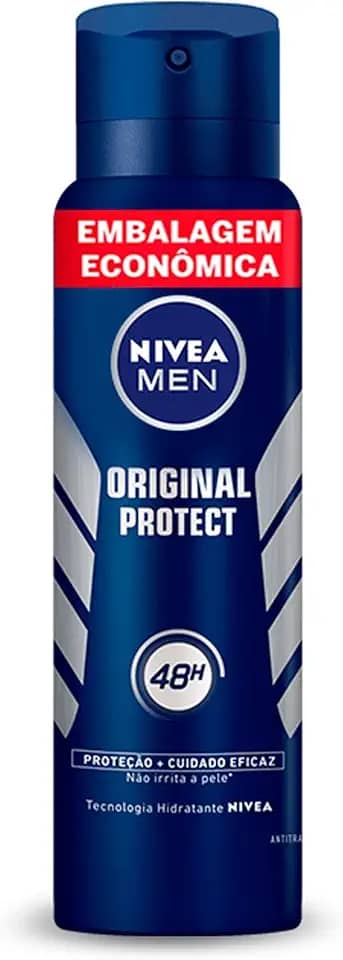 NIVEA MEN Desodorante Antitranspirante Aerossol Original Protect 200ml - Proteção eficaz de 48 horas contra suor e mau odor, desenvolvido especialmente para prevenir irritações na pele
