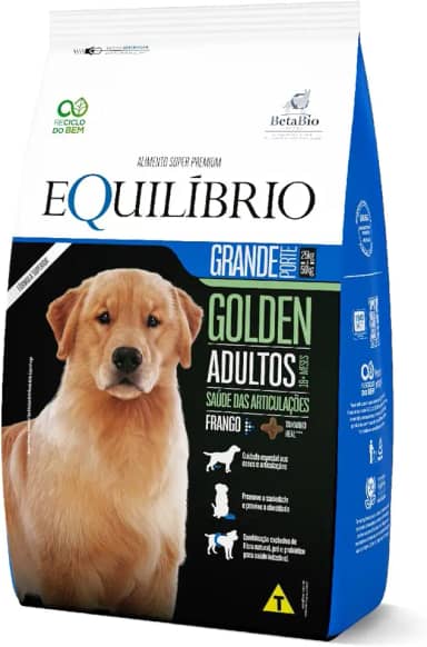 RAÇÃO CÃES EQUILIBRIO RAÇAS GRANDES ADULTO GOLDEN FRANGO 12KG