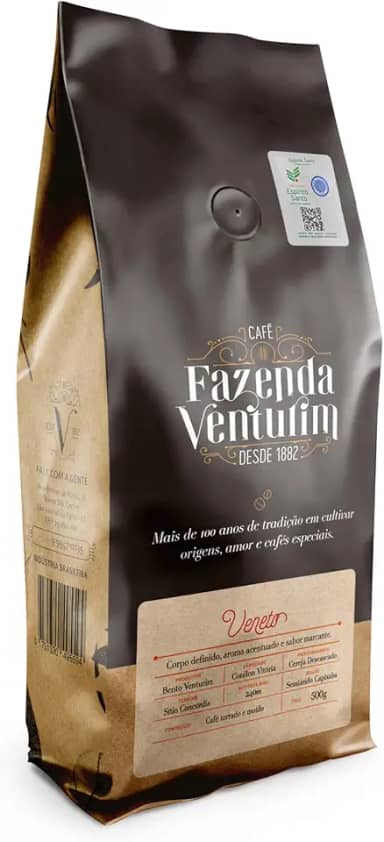 Café Gourmet Especial Torrado e Moído - Linha Veneto - 500g Com Sabor e Aroma Intenso - Fazenda Venturim (1 Unidade, Chocolate, Caramelo e Avelã)