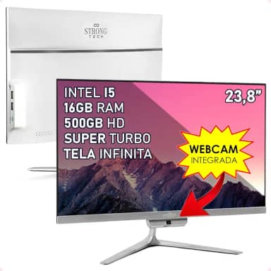 Computador All In One Intel Core i5 23,8' Full HD 16GB HD 500GB 4 Núcleos Super Turbo Hdmi Strong Tech