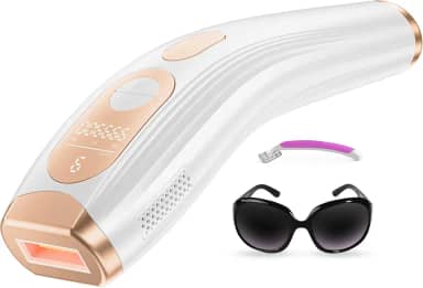 Finequin Remoção de pelos a laser, depilação a laser IPL para mulheres e homens permanente, dispositivo de remoção de pelos com onda de luz vermelha 3.0 IPL, dispositivo doméstico de remoção de pelos