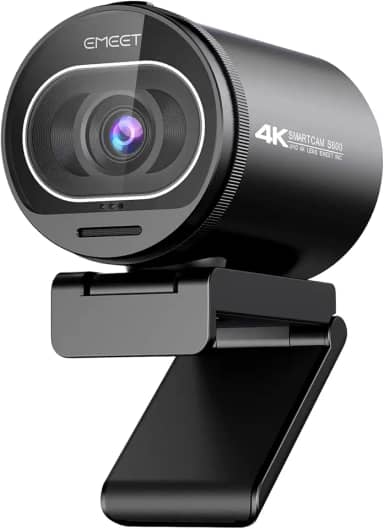EMEET Webcam 4K para PC, webcam S600 com sensor Sony, 2 microfones de redução de ruído, FOV de 65° a 88°, foco automático TOF, capa de privacidade rotativa integrada, 1080p a 60FPS, ideal para