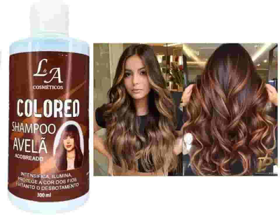 Shampoo Escurecedor Colored 300ml – Tonalizante para Cabelos Brancos Masculinos e Femininos | Efeito Natural, Fortalecimento e Brilho Intenso (Avelâ)