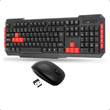 Kit Teclado Gamer Sem Fio + Mouse Sem Fio Aportex – ABNT2 | Wireless 2.4GHz Receptor USB Compacto Teclas Destacadas Multimídia
