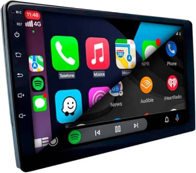 CENTRAL MULTIMÍDIA, MP5 2 DIN TELA DE VIDRO IPS 9' FULL TOUCH, FM, USB, SD, AUXILIAR, BLUETOOTH, ESPELHA ANDROID E IOS COM CARPLAY E ANDROID AUTO, CONECTIVIDADE COM OU SEM FIO