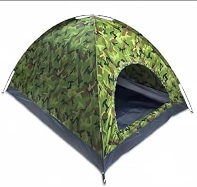 Barraca de Camping Camuflada p/ 2 Pessoas Praia Acampamento Rave Viagem Trilha Tamanho Família c/Mosqueteiro e Bolsa