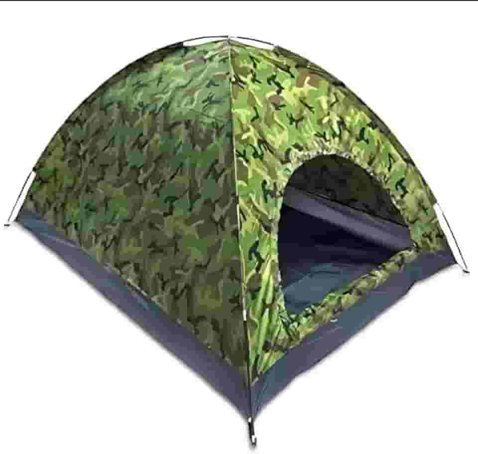 Barraca de Camping Camuflada p/ 2 Pessoas Praia Acampamento Rave Viagem Trilha Tamanho Família c/Mosqueteiro e Bolsa