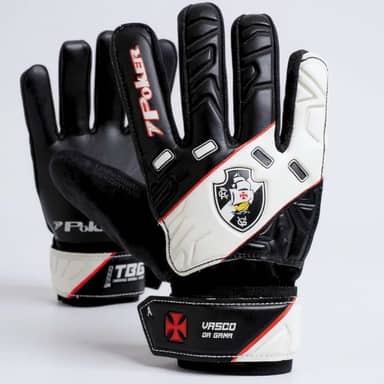 Luva de Goleiro Vasco da Gama Infantil Futebol Oficial Licenciada Criança Juvenil Jovem Original Macia Resistente Jogo Treino Qualidade Profissional