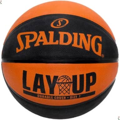 Bola de Basquete Spalding Lay-Up, Preto e Laranja, 7