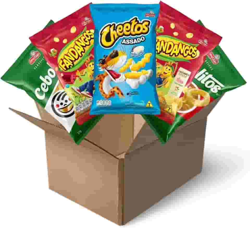 Kit 30 Salgadinhos Sortidos Cheetos Fandangos e Cebolitos 23g