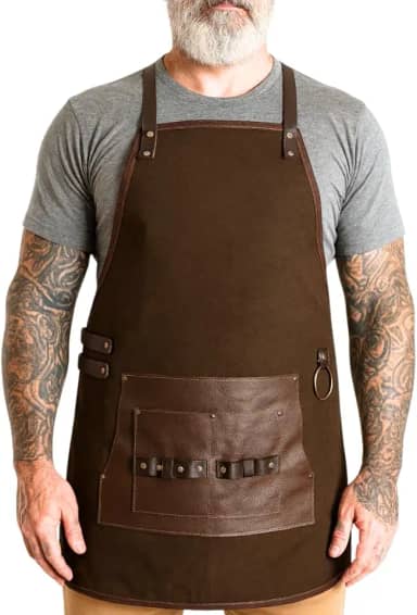 Avental Churrasqueiro Avental para Churrasco em Lona e Couro