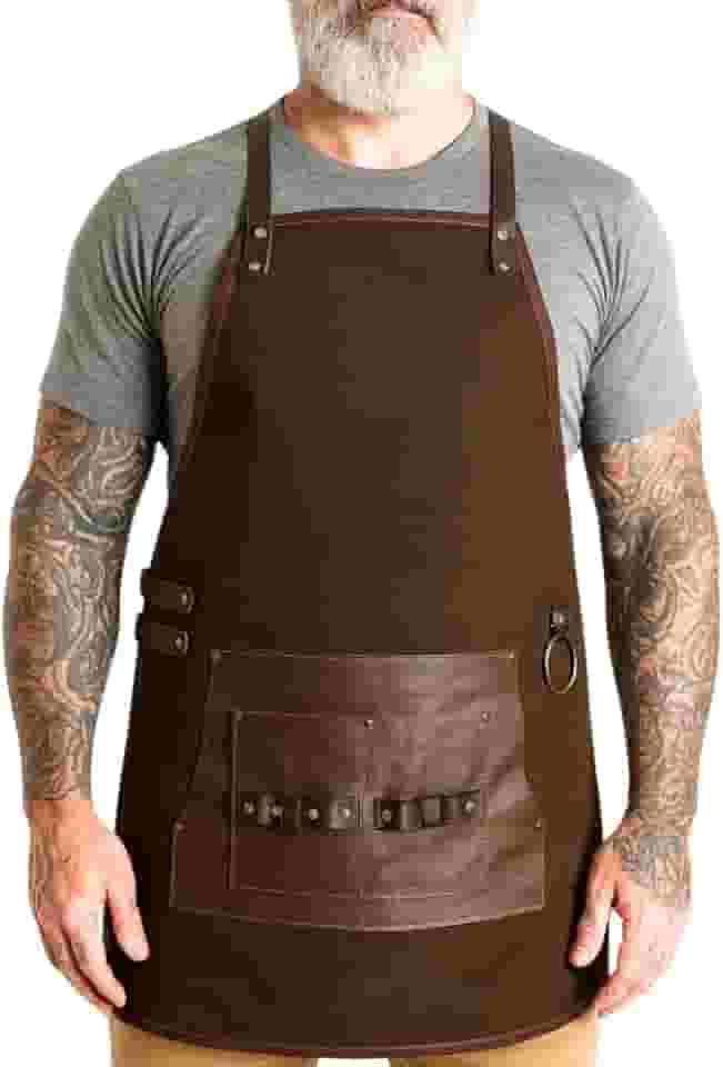 Avental Churrasqueiro Avental para Churrasco em Lona e Couro