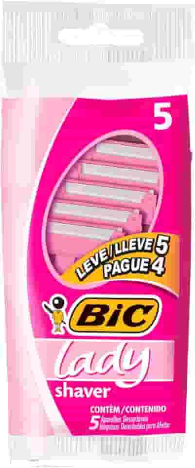 BIC, Depilador, Lady Shaver, Cabo Antideslizante, Rosa, Pague 4 Leve 5