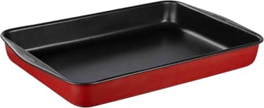 Assadeira Funda Retangular Rochedo Dura+ 37cm, Vermelha, Revestimento Antiaderente, Não Gruda, Fácil de Limpar, Alta Durabilidade e Livre de PFOA