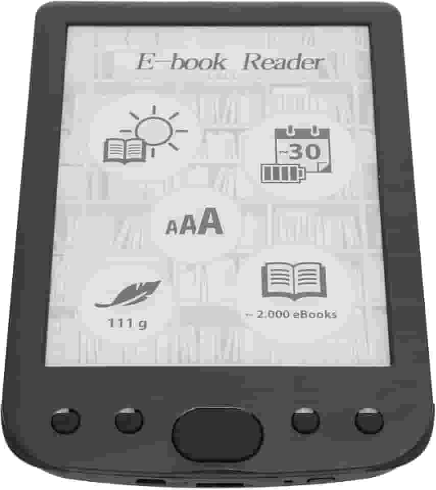 Yinhing Leitor de E-book de 6 Polegadas, 8 GB de Armazenamento, Bateria de 2500 MAh, Tela Confortável para Os Olhos, Leve e Portátil Com Suporte para PDF EPUB para Leitura de Livros