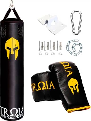 SACO DE PANCADA PROFISSIONAL + LUVA + SUPORTE (160)