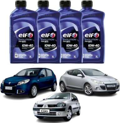 Elf Evolution 700 STI 10W-40, Óleo de Motor Semi-Sintético, Kit com 4 Litros, para Veículos Renault