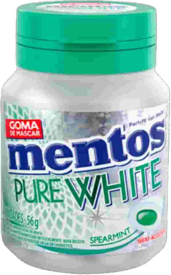Gomas de Mascar, Mentos, Pure White Spearmint, Sem Açúcar, Sabor de Hortelã - 56g | 28 Unidades