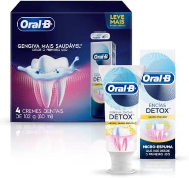 Oral-B Pasta de Dente Gengiva Detox 102g, 4 Unidades