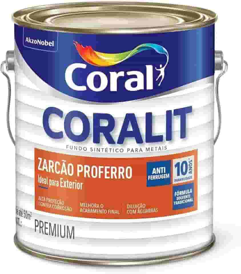 Fundo Zarcão Proferro Coralit, Premium, Laranja, 0.9 L, Coral