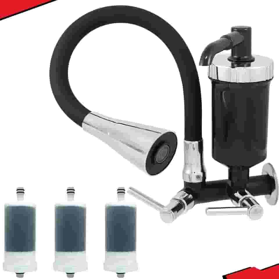 CASA PREMIER Torneira Com Filtro Parede Gourmet Flexível + 3 Refil Vela