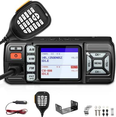 Radio Comunicador AR-318 com VHF de 136 a 174 MHz e UHF de 400 a 470 MHz, Radio de Frequência Dupla U/V, Conector de Alto-Falante Externo, Tela Grande e Fácil de Ler