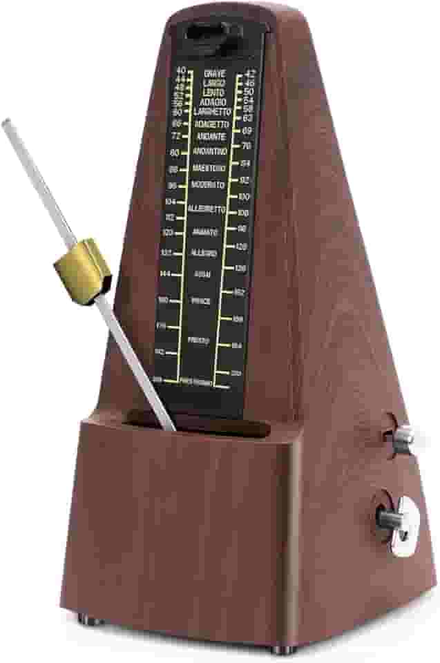 Metronomo, 21 * 11,5 * 10,5 cm, Metronomo Mecânico, 54 Minutos a 40 BPM, 12 Minutos a 208 bpm, Metronomo Mecânico Profissional para Piano, Violino, Guitarra, Bateria